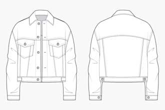 draw fashion technical illustrations with details
