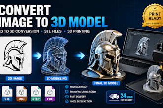 convert image to 3d model, 2d to 3d conversion, stl file for printing