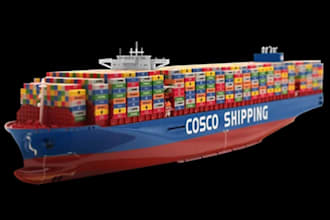 3d vessel model, cargo midship section, 3d boat, 3d marine yacht, hull exterior