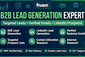 do b2b lead generation and find valid emails from linkedin