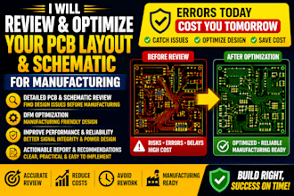 review and optimize your pcb layout, pcb schematic for manufacturing