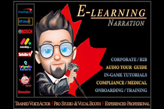 record elearning corporate training or audio guide narration