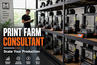 consult on your 3d print farm setup and optimization