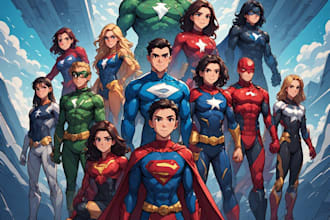 draw unique superhero and villain character designs