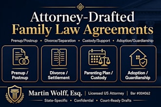 draft a child custody agreement, parenting plan, and support agreement