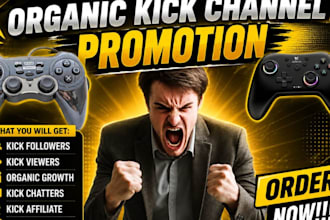 organic kick promotion, kick channel promotion, to gain follower and viewer