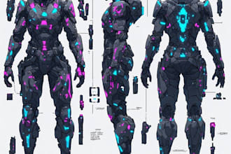 design a professional character turnaround sheet