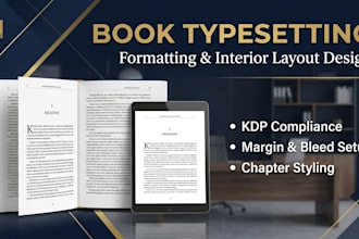 do professional book layout design, typesetting, formatting for print and ebook