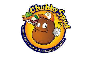make bake potato logo for the the chubby spud food trailer
