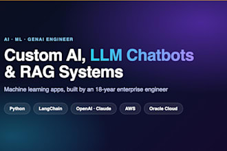 ai, llm chatbots, rag systems and machine learning apps