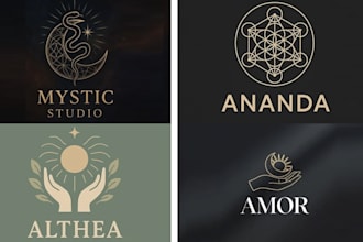 create a sacred geometry mystical logo for spiritual brands