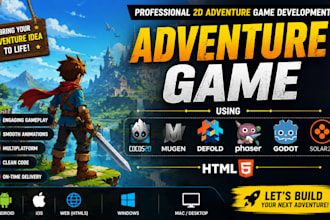 make adventure game using cocos2d, mugen, defold, phaser, godot, html5, solar2d