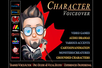 record video game and animation character voices
