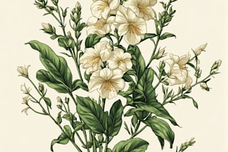 draw botanical illustrations of flowers, plants and fruits