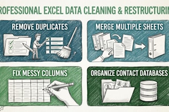 clean, organize and merge your excel