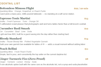 design a seasonal cocktail menu with costed recipes for your bar