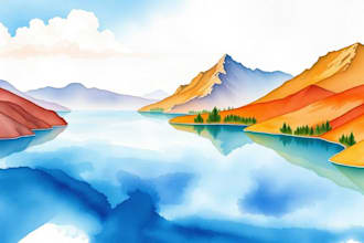 paint unique watercolor landscape painting