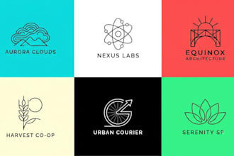 do modern minimalist line art logo
