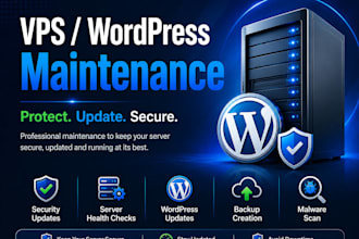 perform vps and wordpress maintenance with security audit