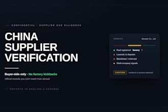 verify your chinese supplier with official records buyer side only