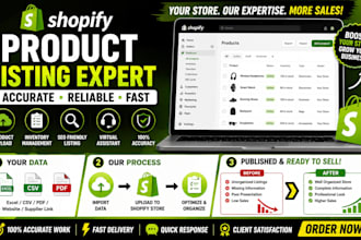 be your shopify product upload virtual assistant