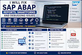 fix sap abap reports, smartforms and debugging issues
