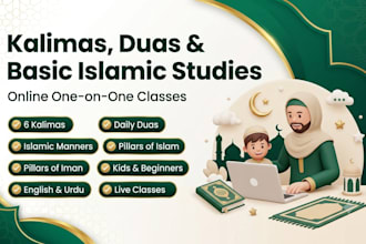 teach kalimas, duas, and basic islamic studies for kids