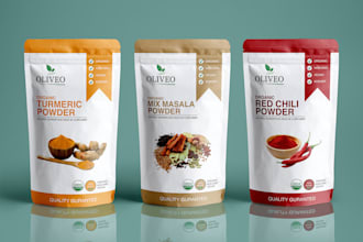 do premium product label, box package, pouch bag design for brand