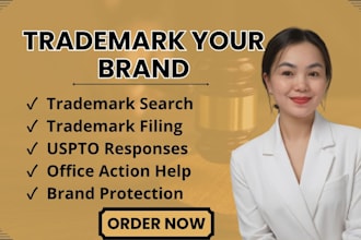 help startups and businesses with trademark search, filing and uspto responses