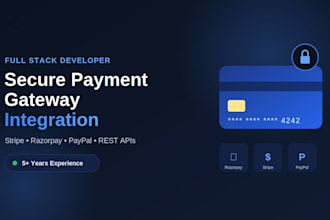 integrate stripe, razorpay or paypal payment gateway