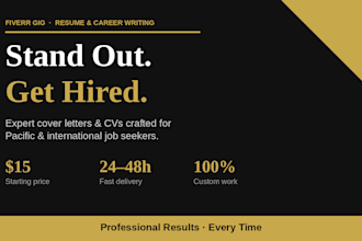 write a professional cover letter and CV for your dream job