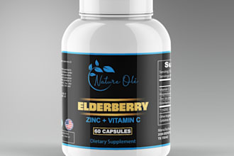 design a premium supplement product label packaging