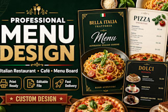 design italian restaurant menu, food menu, cafe menu and digital menu board