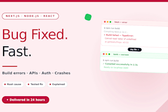 fix your nextjs, nodejs and react bugs and errors fast