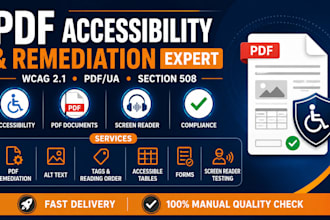 remediate PDF files for wcag, PDF ua, and section 508 accessibility