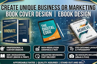create a unique business or marketing book cover design ebook design kdp cover