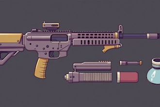 make creative concept art of weapons and items