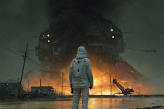 do sci fi horror and fantasy scene concept art illustrations