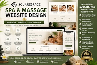 do spas, massage therapists, wellness centers, squarespace beauty clinic website
