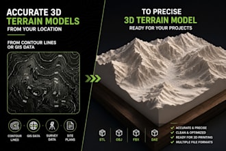 create 3d city map 3d site map terrain models 3d map landscape in printable stl