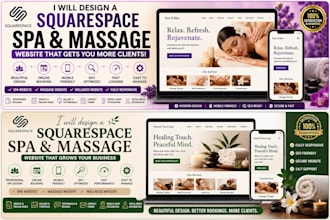 do squarespace spa and massage, beauty clinics, wellness, therapists website