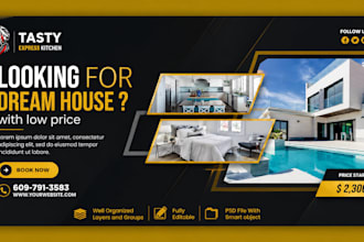 design eye catching roll up banner, static and real estate