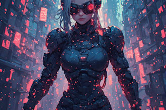 make cyberpunk character art