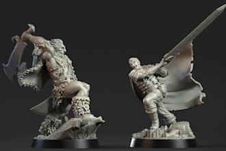 3d action figure sculpt stl miniature collectible statue zbrush resin print