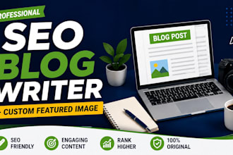 write SEO blog post and design custom featured image for it