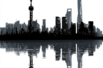 draw landscape silhouette city skyline city silhouette