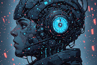 do science fiction city and cyberpunk art illustration
