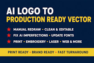 convert ai logo to production ready vector, edit your brand mark