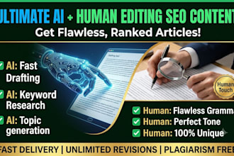 write ai powered SEO blog posts and articles with human proofreading