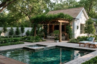 do landscape design garden patio pool pergola for frontyard and backyard